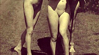 Vintage Babes With Pets: Hairy Contrasts And Natural Tits