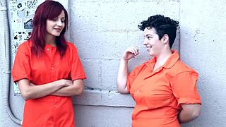 Craving Hardcore Lesbian Bondage? Watch This Prison BDSM Makeout!