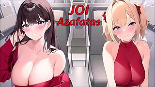 Joi Hentai with Sexy Flight Attendants on Plane in Spanish