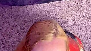 watch captain marvel ride that huge ebony dildo in costume?