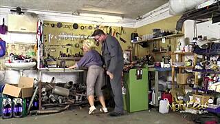 Sexy milf flaunts her big tits and pussy for a blowjob with monster cock 😍