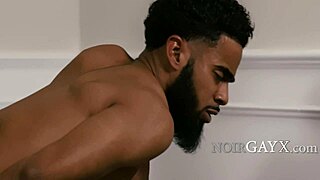 Ebony Twink Invites Peeping Black Neighbor For Bareback Anal With Monster Cock