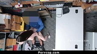 caught shoplifting? teen gets punished by pervcop in hidden garage cam