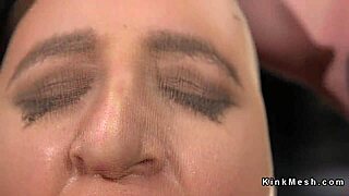 Brunette slave endures rough hogtie punishment