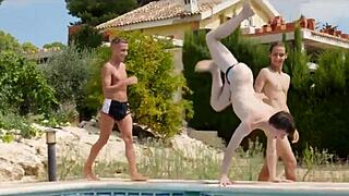 Those twinks are having an orgy by the pool!