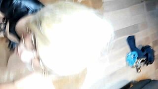 that street model sucks off a big cock and swallows the cum