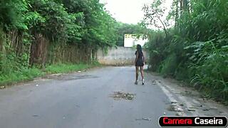 Hot brunette flaunts delicious ass outdoors! 😘