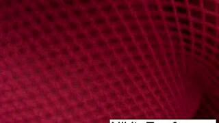 I'm obsessed with solo play in fishnets as hot milf Nikita Von James