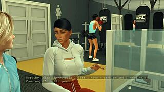 In Sims 4 gym, flexible brunette model gets ASSFUCKED by MONSTER COCK in quid pro quo