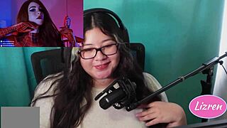 Lizren reacts to an amateur porn model on camera