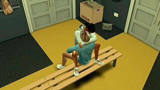 In Sims 4 gym, flexible brunette model gets ASSFUCKED by MONSTER COCK in quid pro quo