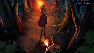 In Wal 17, the wolf spotted Myrtle's big tits and tried to eat them