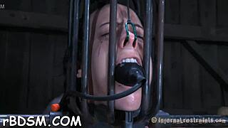 watch this brunette babe submit to bdsm toys and blowjob?