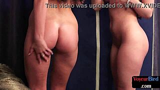 Voyeur Naked Babes In Highheels Seduce Man Who Wanks On Them!