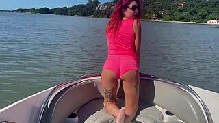 Let's Get Naughty On The Boat With Big Tits And Monster Cock Outdoors