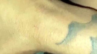 Ebony Babe Plays With Dildo Close Up Before Sleep, Reaching Orgasm