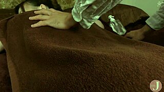 Massaging beautiful woman's huge ass leads to emotional face reward.