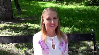 Young Anal Tryouts: Dude Gives Gentle Girl Hard Anal Fuck
