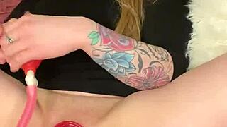 milf uses vibrator and dildo in wet session