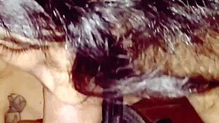 couple shares intimate oral moment together