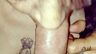 couple shares intimate oral moment together