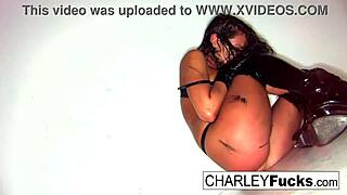 Charley chase begs for her ass and pussy to be whipped hard