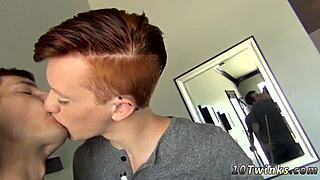 I'm watching gay sex with ass and nerdy boy using pool cues