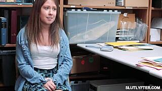 Shoplifter April Love does what Officer Justin wants 😏