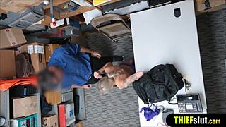 Blonde Shoplifter Punished By Mall Officer!