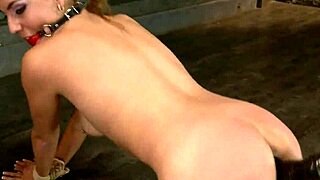 Slave's Pierced Pussy Tormented with Rough Toy Play