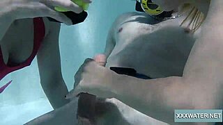 underwater blowjob turns into a wild teen threesome.