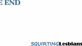 Tribbing lesbians squirt after intense facesitting session