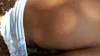 i love how that brunette amateur moves in the woods