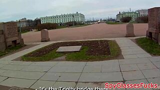 Intense blowjob leads to hard fucking in cowgirl on hidden outdoor spycam.