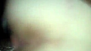 White girl contrasts big black cock backshots