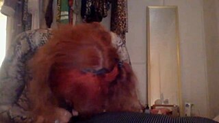 The transsexual woman couldn't resist the big black cock, going crazy as she sucked and rode it passionately.