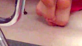 playful latina soles in the classroom, teasing with fetish touches