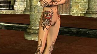 Эта 3D CG брюнетка с косичками и татуировкой готова?
