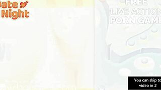 vr bangers blonde with red lips performing