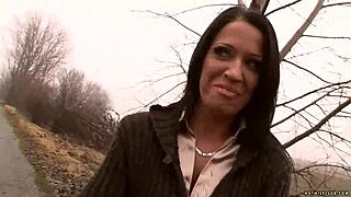 This gorgeous busty MILF is getting her pussy pounded in hardcore action.