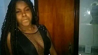 ebony teen 18+ reaches orgasm from oral massage.