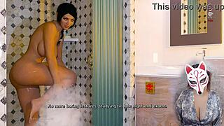 Anna's Exciting Affection: Busty Brunette MILF in Stockings Plays Voyeur Game in New Town