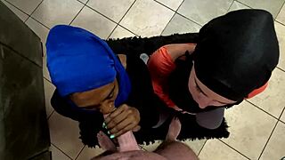 hey, watch us muslim hijab women suck dick and get cum all over our faces!