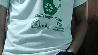 Young skinny twink masturbates at home.