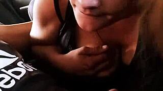 Man, this Latina BBW deepthroats like a pro in public!