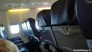 Horny pilot's wife flashes huge tits in public spot