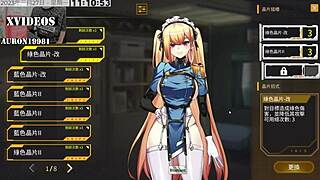 In hentai, big tits girl gives footjob to monster cock.