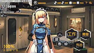 In hentai, big tits girl gives footjob to monster cock.