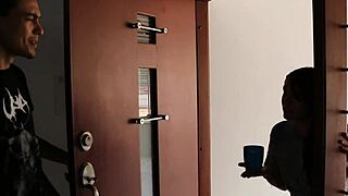 Neighbor knocks for milk, but gets a deepthroat creampie instead