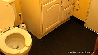 Teen goddesses caught on toilet voyeur cam